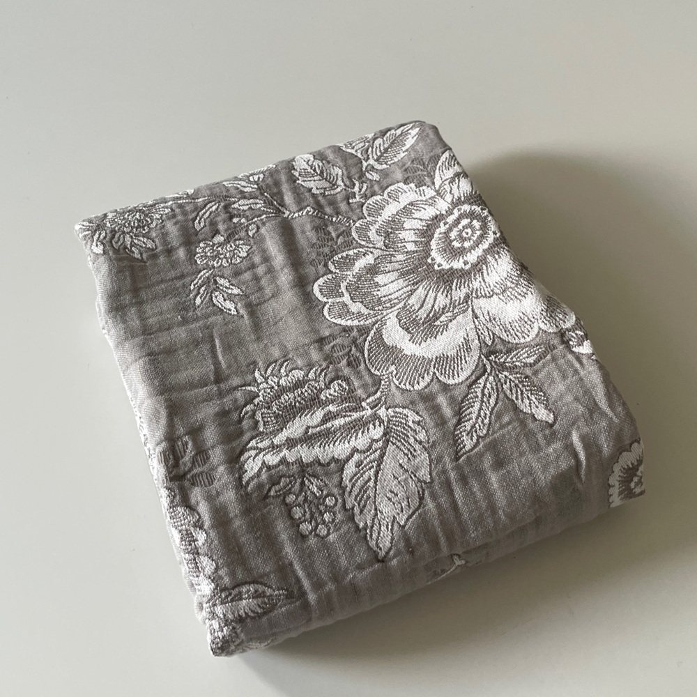 Southern Living Pillow Sham Linen Blend Floral Coastal Grandma Gray